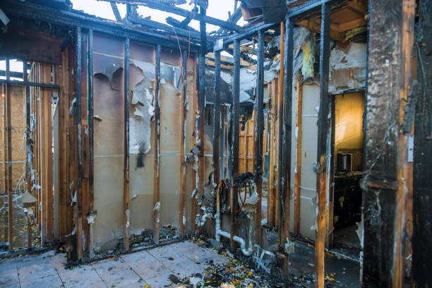 Professional Fire Damage Removal technician working in Merritt Park, NY